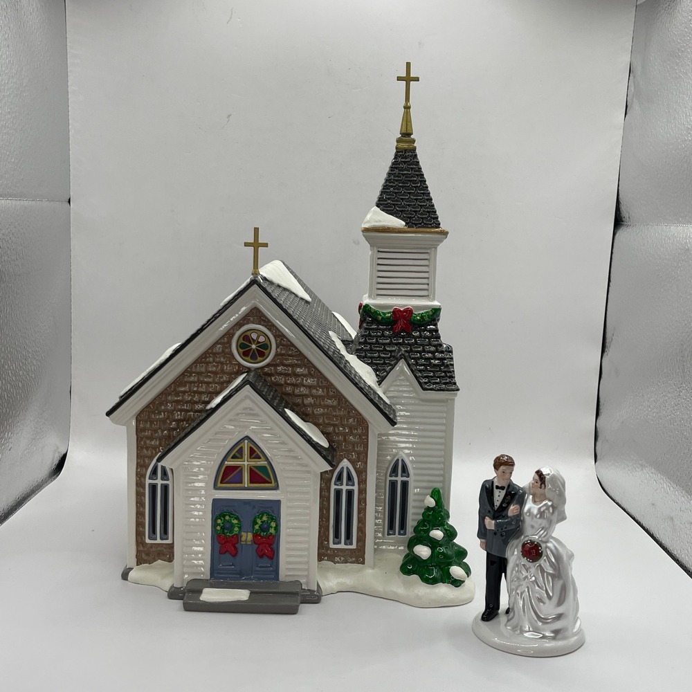 Dept 56 Dept 56 Snow Village Woodlake Chapel Wedding Set 55068 See Photos